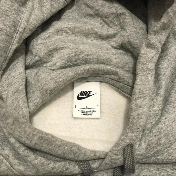 Nike Mens JR 286 Logo Pullover Fleece Hoodie Size L Gray - Picture 6 of 8